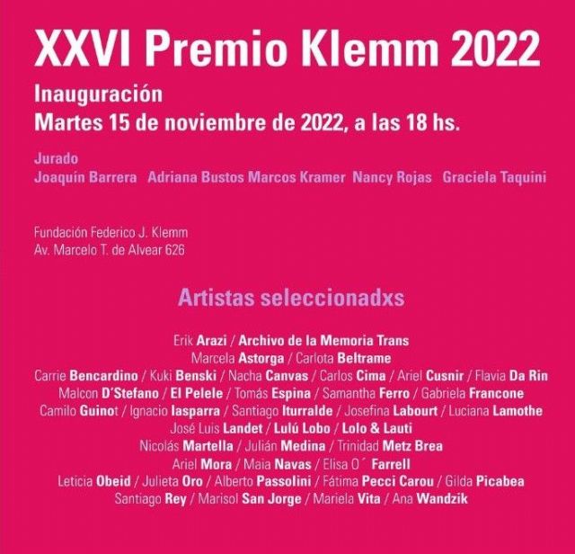 Lamothe y Guinot son dos artistas mercedinos seleccionados para el premio Klemm 2022