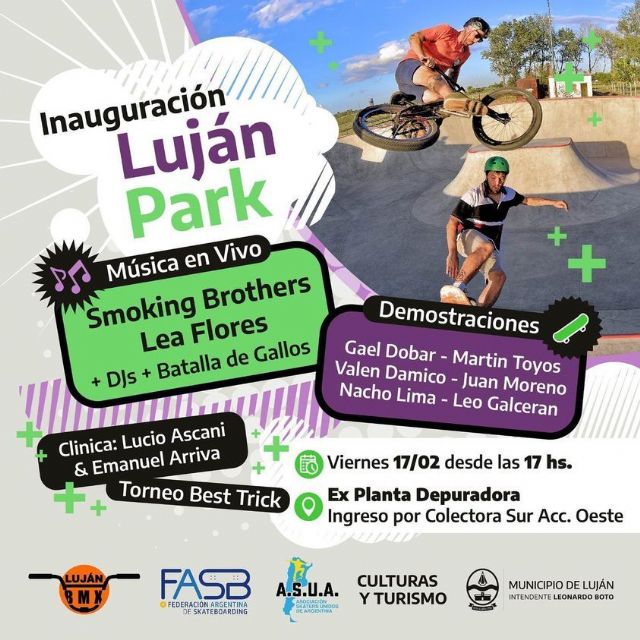 Se viene la inauguración del Skatepark en Luján