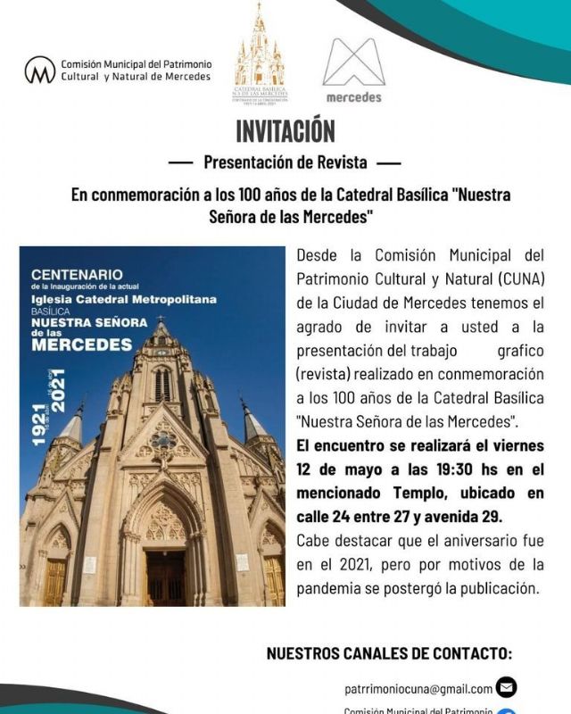 100 años de la iglesia Catedral de Mercedes: lanzan revista alusiva desde CUNA