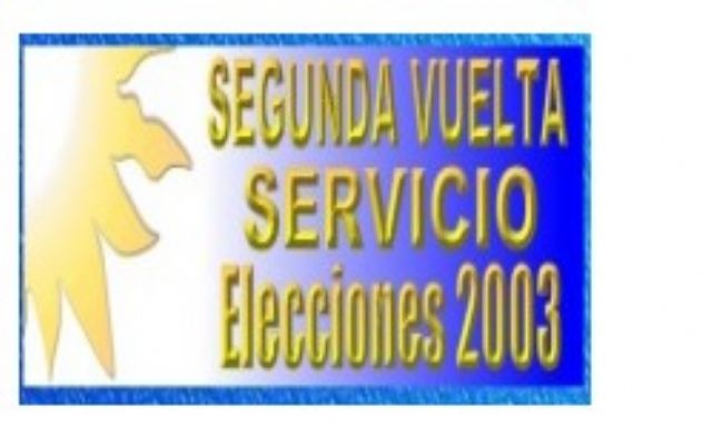 SERVICIO ELECCIONES 2003 - SEGUNDA VUELTA - ESTE DOMINGO OTRO PRECEDENTE DEL SIP24