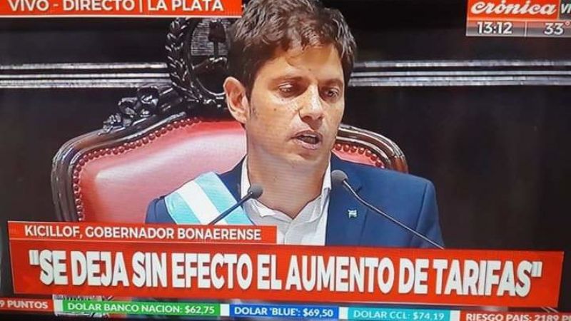 Kicillof asumió y ya frenó un aumento de tarifas