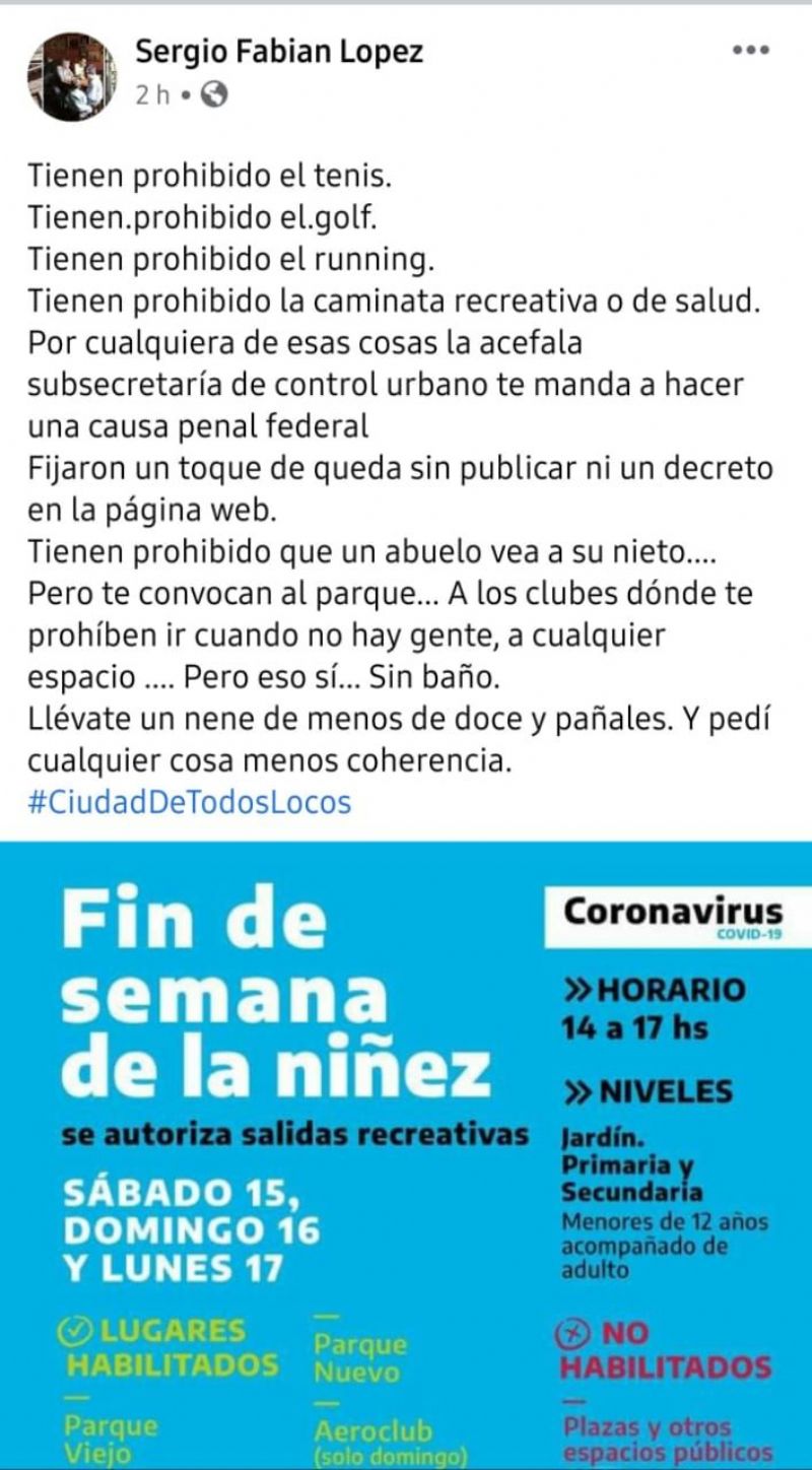 Salidas infantiles: genera controversia la medida municipal para este fin de semana