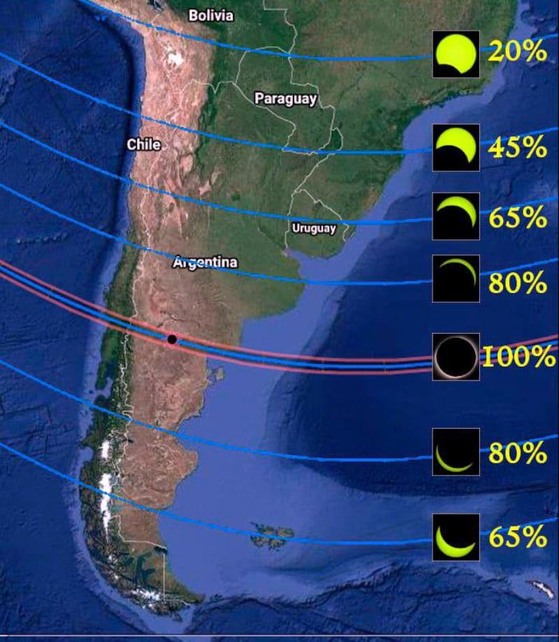 Eclipse total de sol: ¿cómo lo veremos en Mercedes?