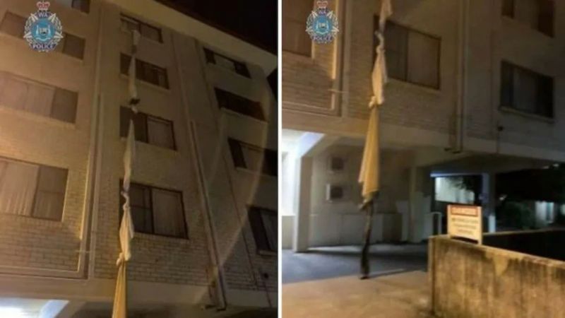 De película: ató sábanas y se escapó del hotel donde hacía la cuarentena