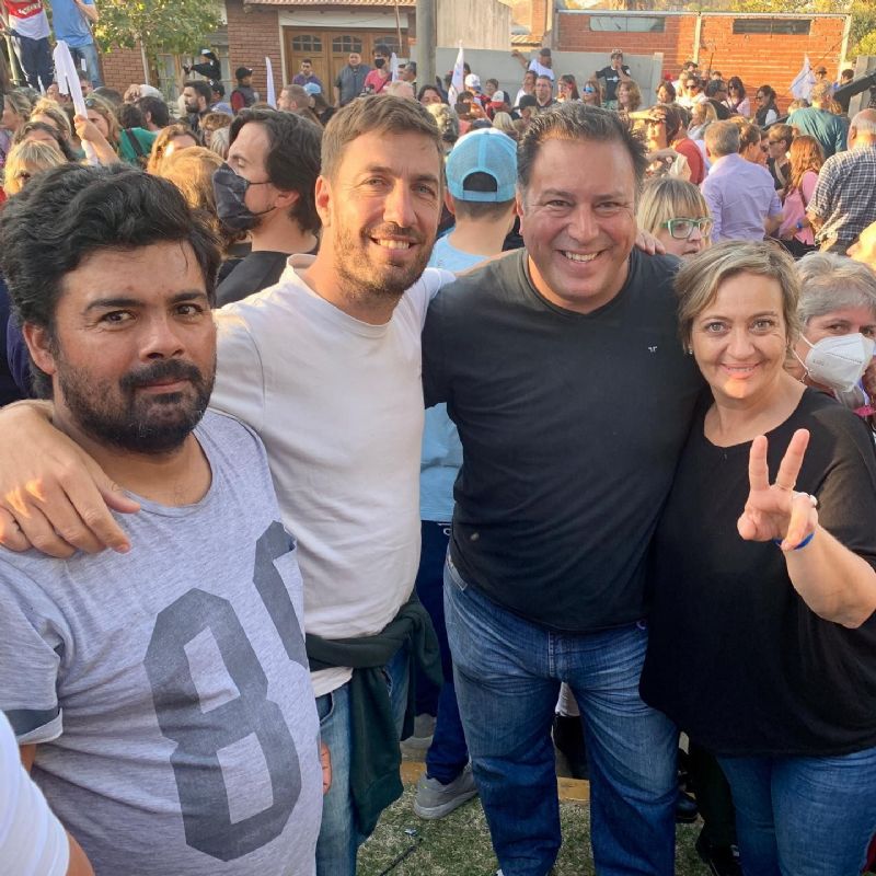 El intendente de Mercedes y el presidente del PJ Mercedes en acto homenaje a Evita en Los Toldos