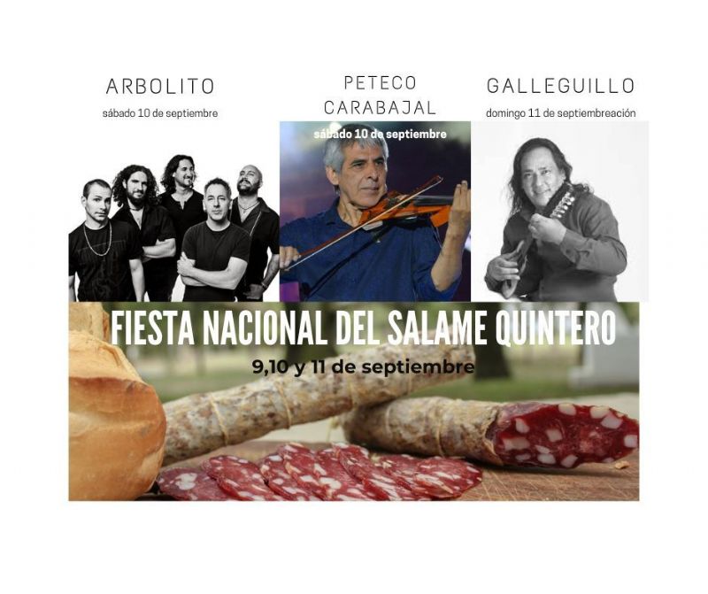 Arbolito, Peteco Carabajal y El Galleguillo los números principales de la Fiesta Nacional del Salame Mercedino 2022