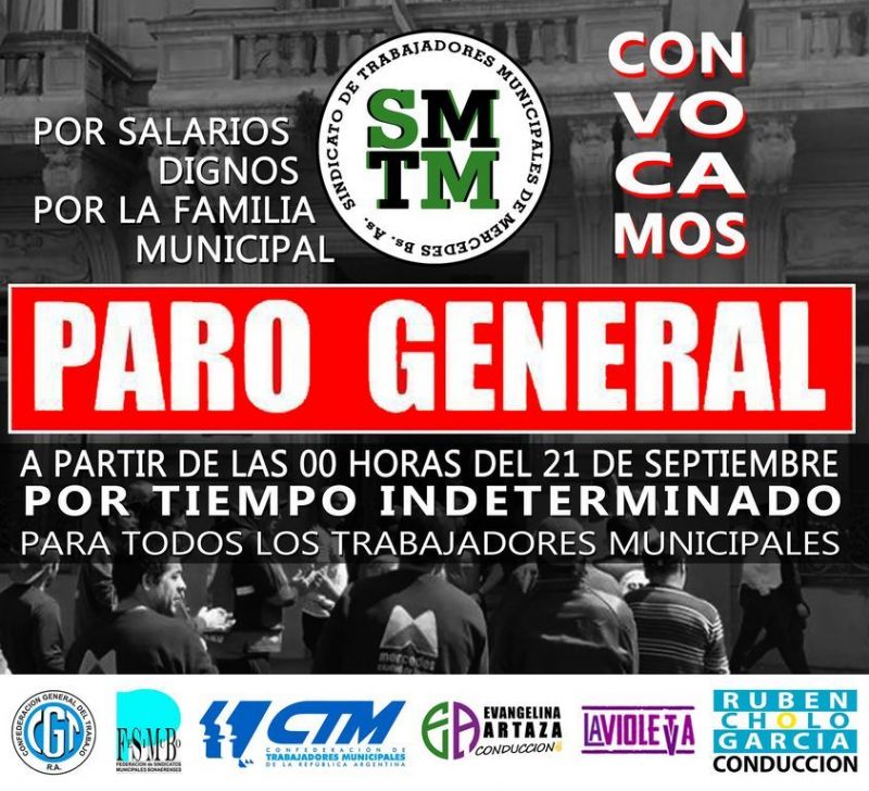 Paro general convoca el Sindicato de Trabajadores Municipales de Mercedes tras la propuesta presentada por el ejecutivo