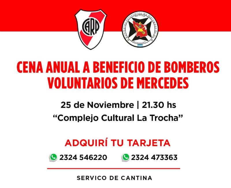 Cena Anual de la filial local de River Plate a beneficio de Bomberos Voluntarios de Mercedes