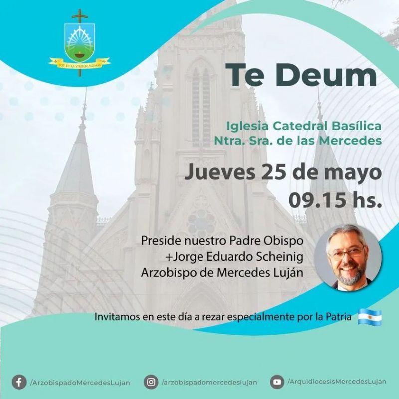 El Te Deum del 25 de mayo se realizará en la catedral de Mercedes