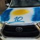San Andrés de Giles: por el Mundial pintó con aerosol su 4x4 con los colores de Argentina