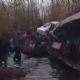 VIDEO: Tras accidente de camión, lugareños faenan ganado en el río Luján