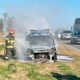 Momentos de tensión en la Ruta 5 por el incendio de un utilitario
