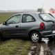 Despiste en plena tormenta: un auto salió de la Ruta 5 cerca de 9 de Julio